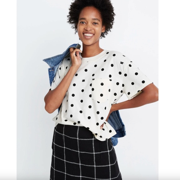 Madewell Tops - Madewell Easy Crop Pocket Tee in Cat Person